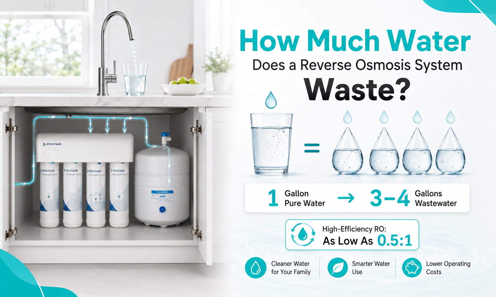 How much water does a ro system waste